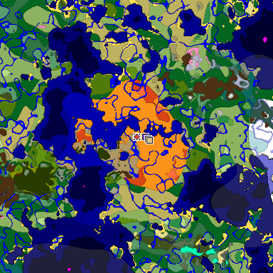 Predicted biome map of Java 1.20 seed 5221080459523324463 around estimated spawn