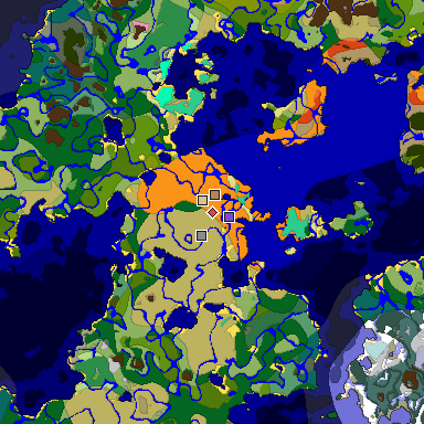 Predicted biome map of Java 1.20 seed -2146402874349109361 around estimated spawn