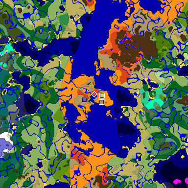 Predicted biome map of Java 1.20 seed 538772448598970715 around estimated spawn