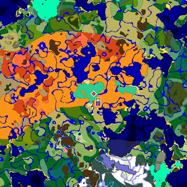 Predicted biome map of Java 1.20 seed -7205562658257982888 around estimated spawn