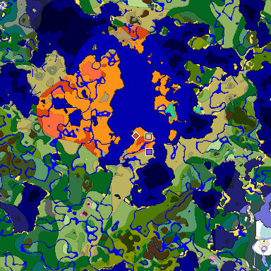Predicted biome map of Java 1.20 seed -8185242793314456151 around estimated spawn