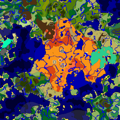 Predicted biome map of Java 1.20 seed 6931848854954817397 around estimated spawn