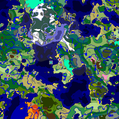 Predicted biome map of Java 1.20 seed -4061769993341842616 around estimated spawn