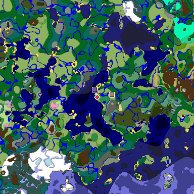 Predicted biome map of Java 1.20 seed 4459715473629965273 around estimated spawn