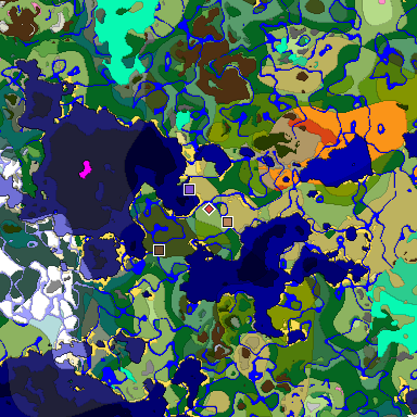 Predicted biome map of Java 1.20 seed 5653877693156642912 around estimated spawn