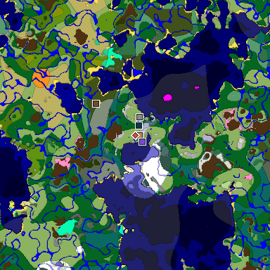 Predicted biome map of Java 1.20 seed -8184253232655081370 around estimated spawn