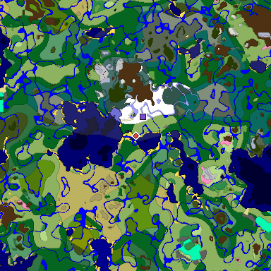 Predicted biome map of Java 1.20 seed 3149049047371217910 around estimated spawn