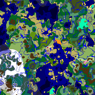 Predicted biome map of Java 1.20 seed 2514707771361408314 around estimated spawn