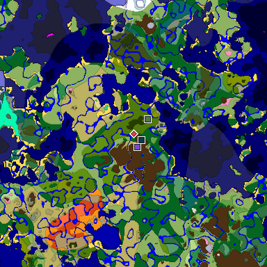 Predicted biome map of Java 1.20 seed 8242616867979755339 around estimated spawn