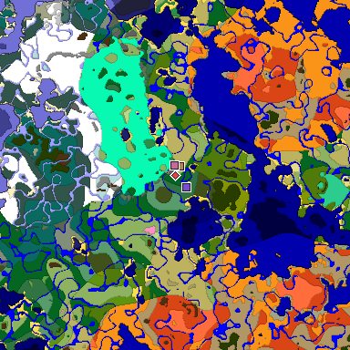 Predicted biome map of Java 1.20 seed -2211295652030076076 around estimated spawn