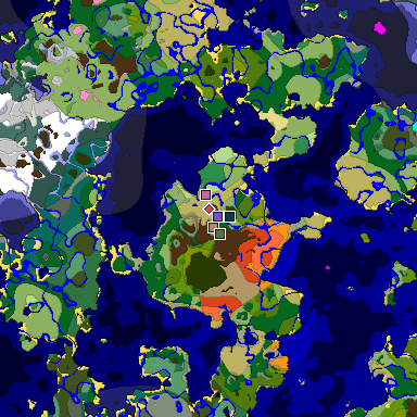 Predicted biome map of Java 1.20 seed -3787709324967362570 around estimated spawn