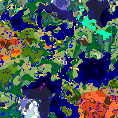 Predicted biome map of Java 1.20 seed 8216862766651414995 around estimated spawn