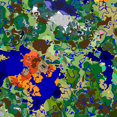 Predicted biome map of Java 1.20 seed 2613250801080330119 around estimated spawn