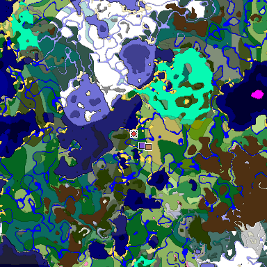 Predicted biome map of Java 1.20 seed -4008623252177650933 around estimated spawn