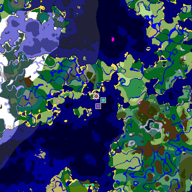 Predicted biome map of Java 1.20 seed 4081244630168530380 around estimated spawn