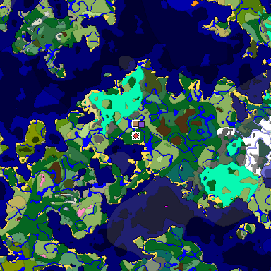 Predicted biome map of Java 1.20 seed 5604383895719981627 around estimated spawn