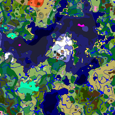 Predicted biome map of Java 1.20 seed 1806430828391922228 around estimated spawn