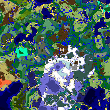 Predicted biome map of Java 1.20 seed 3470416518541716090 around estimated spawn