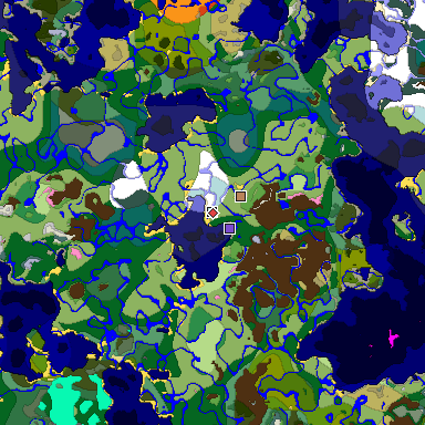 Predicted biome map of Java 1.20 seed 8799241662375016835 around estimated spawn