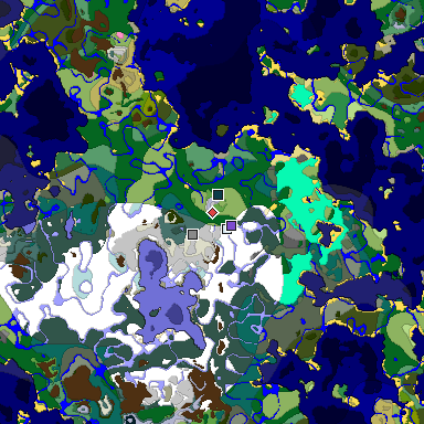 Predicted biome map of Java 1.20 seed 2538452183890829493 around estimated spawn