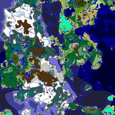 Predicted biome map of Java 1.20 seed -6882222815311782973 around estimated spawn