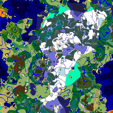 Predicted biome map of Java 1.20 seed -4620668272166518475 around estimated spawn