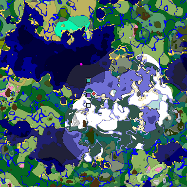 Predicted biome map of Java 1.20 seed -485377021556446871 around estimated spawn