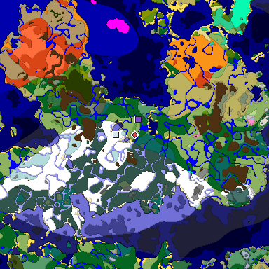 Predicted biome map of Java 1.20 seed 1893975486341995969 around estimated spawn