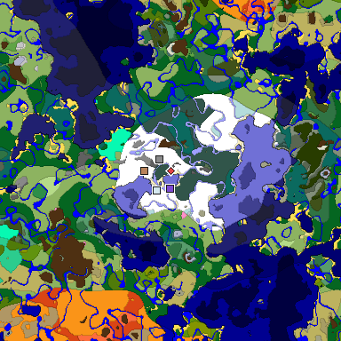 Predicted biome map of Java 1.20 seed -8907639301815616806 around estimated spawn