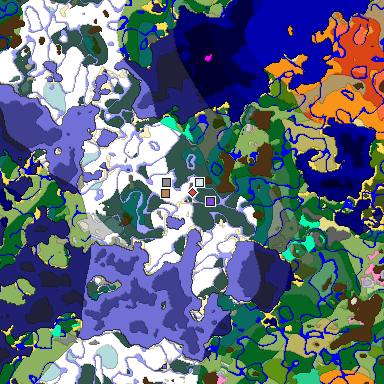 Predicted biome map of Java 1.20 seed -555702122829181866 around estimated spawn