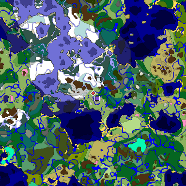 Predicted biome map of Java 1.20 seed -797523435833042572 around estimated spawn