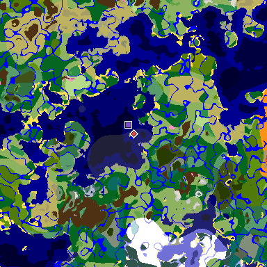 Map of Minecraft seed 4896006738966610875 around spawn