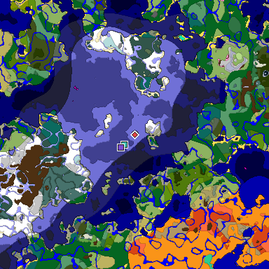 Predicted biome map of Java 1.20 seed -1347804974983871548 around estimated spawn
