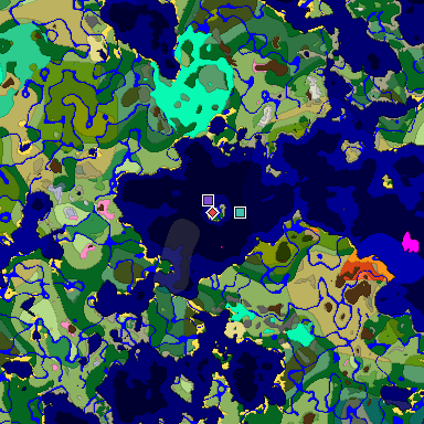 Predicted biome map of Java 1.20 seed -8201504769206844827 around estimated spawn