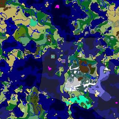 Predicted biome map of Java 1.20 seed -397839476142834141 around estimated spawn