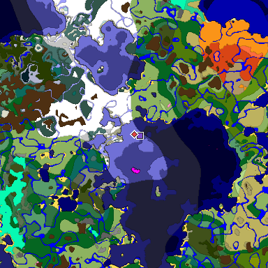 Predicted biome map of Java 1.20 seed 835455410170906611 around estimated spawn