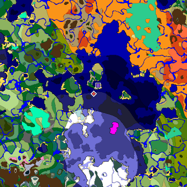 Predicted biome map of Java 1.20 seed 5911923215565408782 around estimated spawn