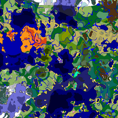 Predicted biome map of Java 1.20 seed 711545243791006171 around estimated spawn