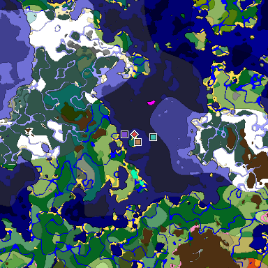 Predicted biome map of Java 1.20 seed -1752101382465881177 around estimated spawn
