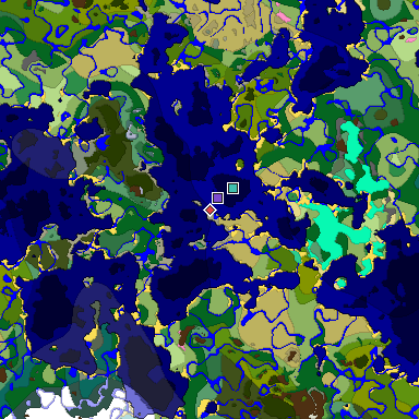 Predicted biome map of Java 1.20 seed -8359665032276246526 around estimated spawn