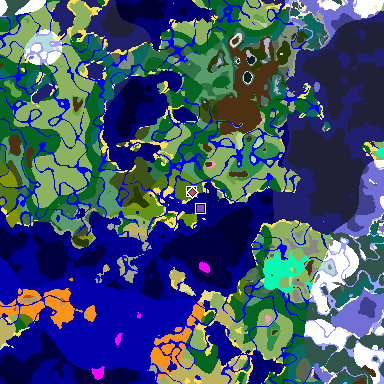 Map of Minecraft seed -6939603562961405090 around spawn