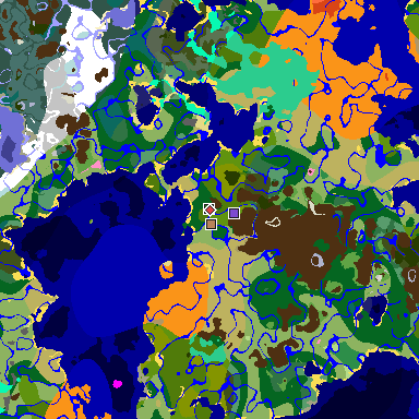 Map of Minecraft seed 3428304767103796456 around spawn