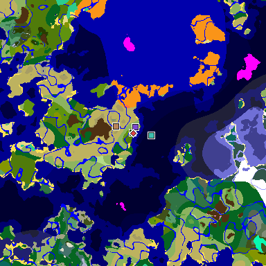 Map of Minecraft seed 630161881635416122 around spawn