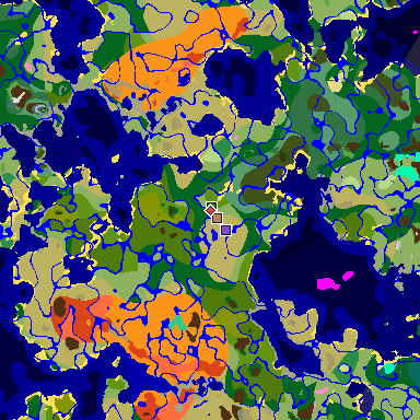 Map of Minecraft seed 5868067038752901907 around spawn