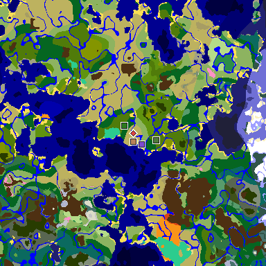 Map of Minecraft seed -6441127217083698630 around spawn