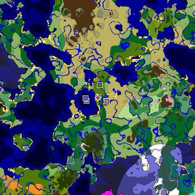 Predicted biome map of Java 1.20 seed -8317798391675722364 around estimated spawn