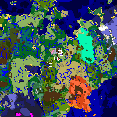 Predicted biome map of Java 1.20 seed 7331124986274399111 around estimated spawn