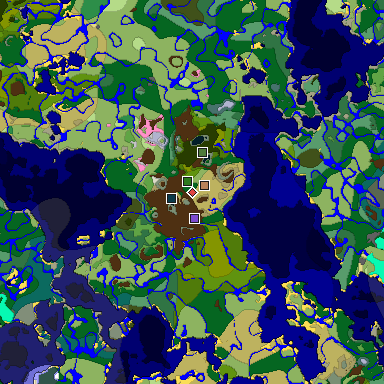 Predicted biome map of Java 1.20 seed -5578545456877151138 around estimated spawn