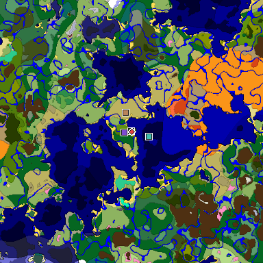 Predicted biome map of Java 1.20 seed 5929117845888711574 around estimated spawn