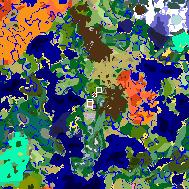 Map of Minecraft seed -7692040344458021673 around spawn